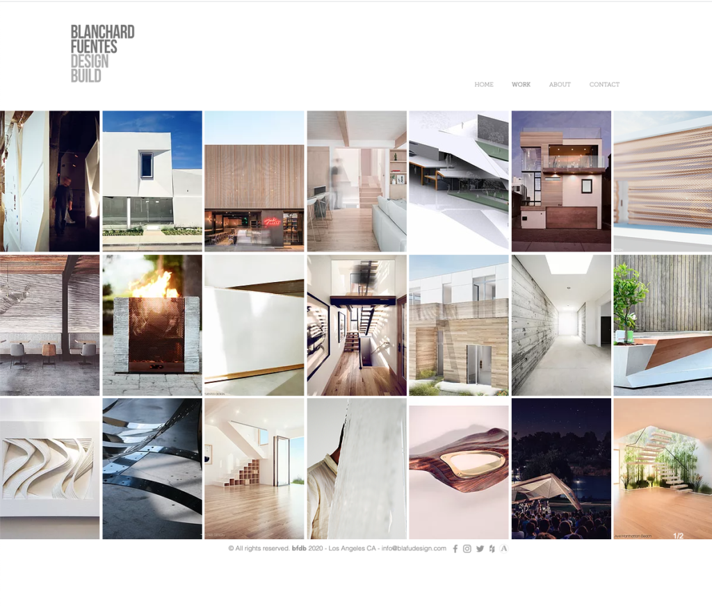 example of well-designed portfolio page for an architect