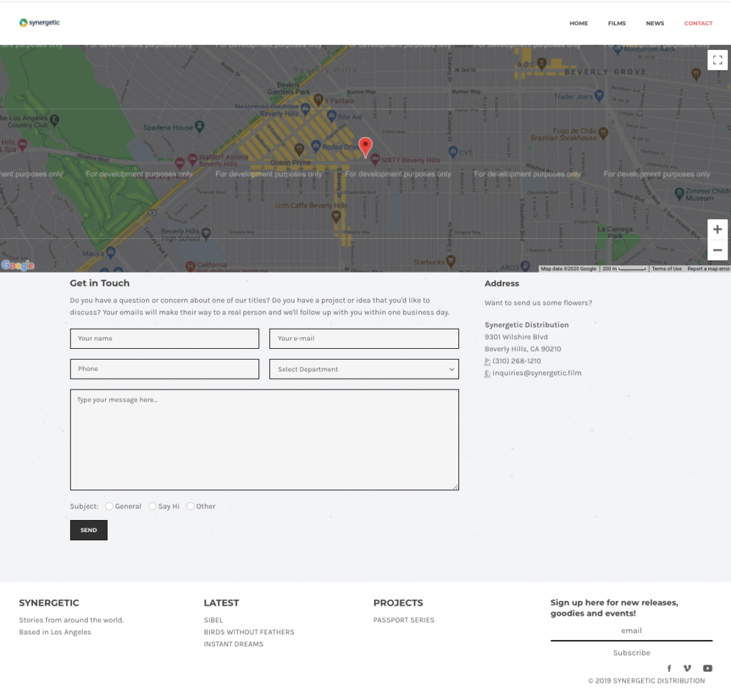 web design example of a contact page with javascript validation on a form that ports right to an email